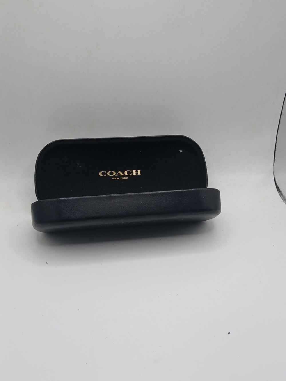 Coach Black Hard Eyewear Case with Gold Logo
